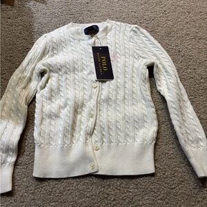 Polo by Ralph Lauren Toddler’s Cream Cable Knit Cardigan